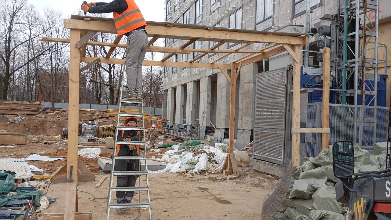 Установка навеса